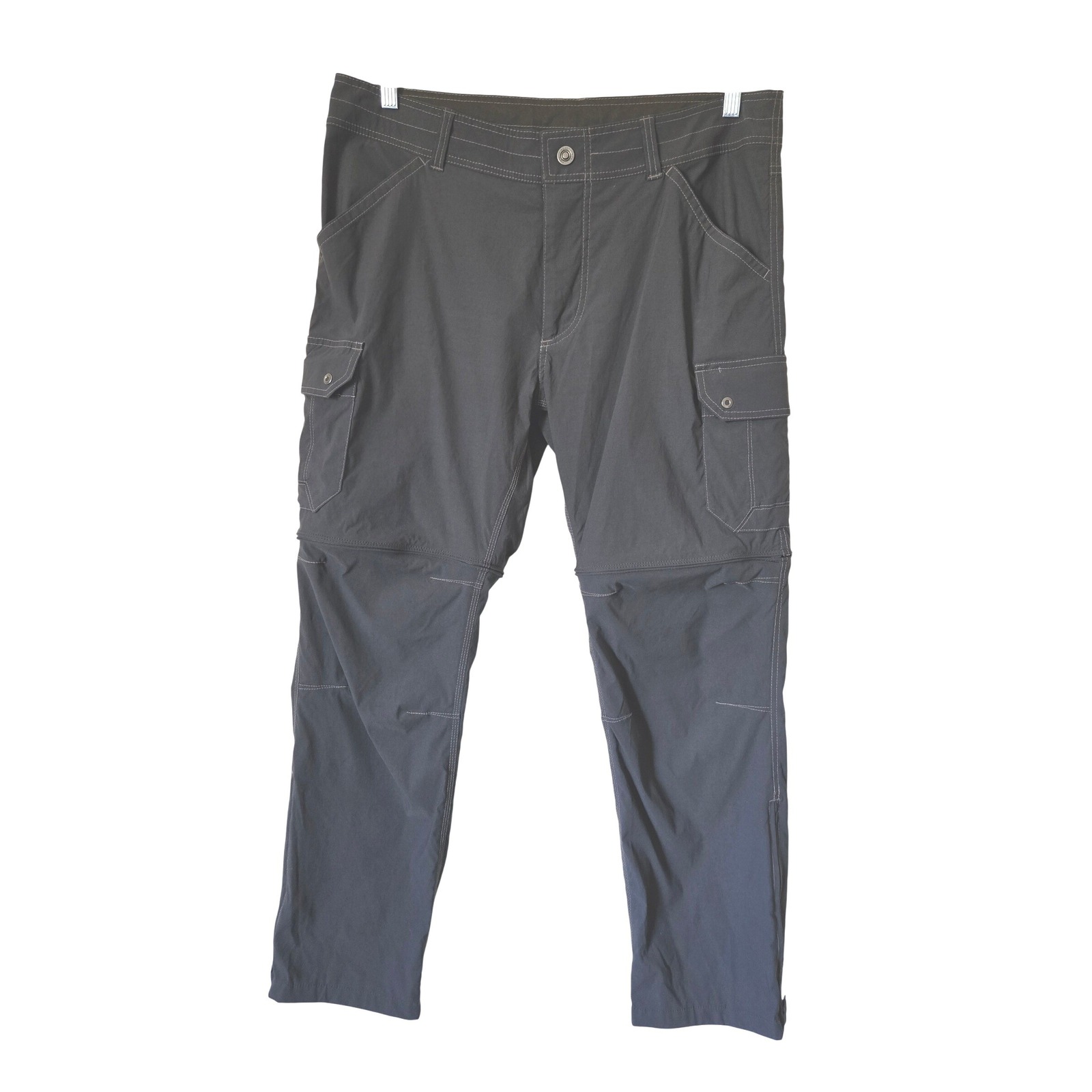Kuhl Renegade Cargo Convertible Hiking Pants Mens 36x30 Gray Stealth Zip Off